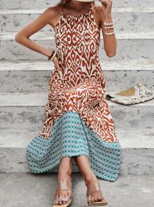 SHEIN Holidaya Allover Print Cami Dress - Multicolor - View 3