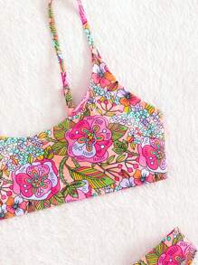 SHEIN Swim Bikini Badeanzug mit Blumendruck