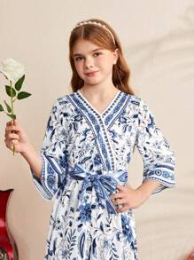 SHEIN Tween Girl Cute Paisley Pattern Jumpsuit - Multicolor - View 6