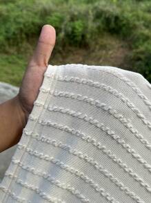 EMERY ROSE Women's Textured Batwing Sleeve T-Shirt - White - View 7