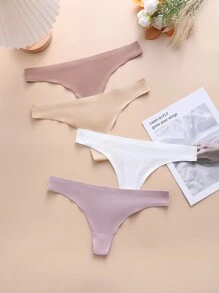 4 条装纯色性感丁字裤 - 彩色 - 查看 3