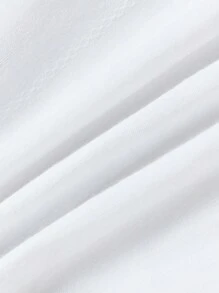 Cozy Pixies 男婴拼色半纽扣短袖套头衫和纯色短裤套装 - 白色 - 查看 7