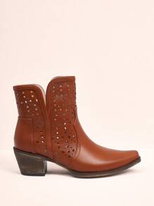 Styleloop Women'S Retro Cut-Out Design Breathable And Comfortable Ankle Boots