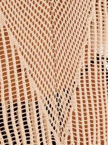 Breezaya Women's Loose Fit Hollow Out Cover Up Dress With Fringe Details