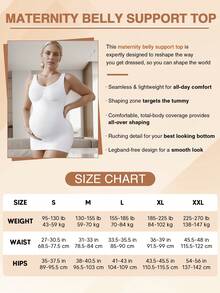 Maternity Seamless High Elasticity Skin-Friendly Tank Top - White - View 4