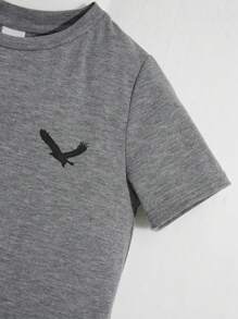 SHEIN Young Boy 3pcs/Set Casual Round Neck Knitted Pattern Short Sleeve T-Shirt