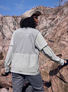 In My Nature 女款多口袋長袖戶外夾克 - 淺灰色 - 查看 3