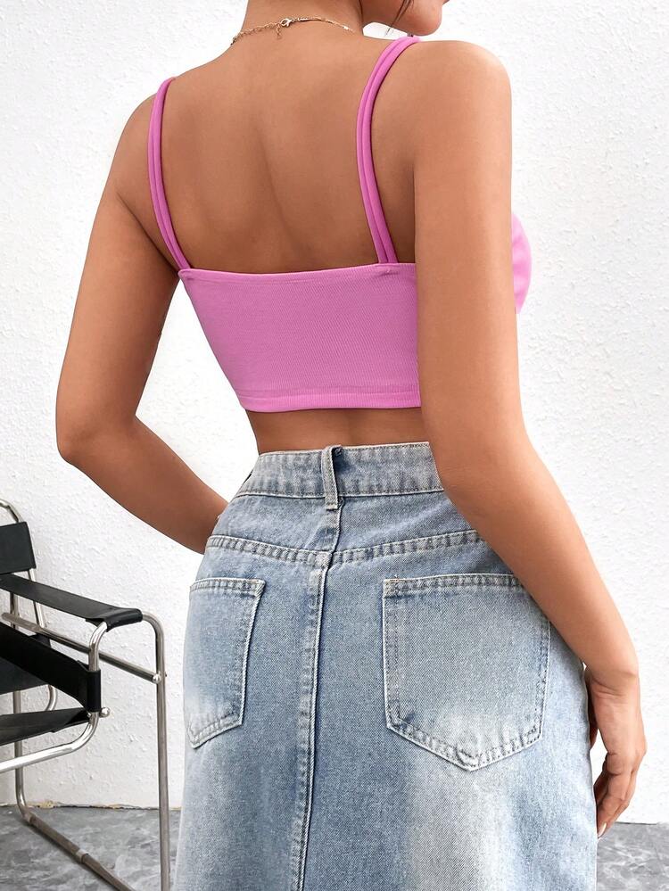 3pcs/Set Women's Casual  Solid Color Versatile Camisole Tank Top