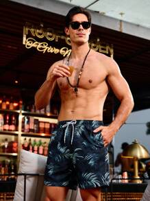 Zalmeno 男士夏威夷热带印花沙滩短裤 - 彩色 - 查看 3