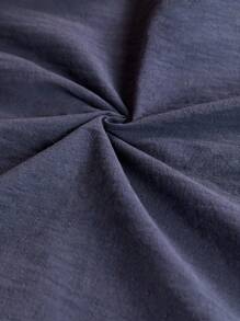 SHEIN Cô gái Tween Lỏng lẻo phù hợp Ngắn tay Vòng cổ Đầm Midi Với In thư - Màu xanh hải quân - Xem 7