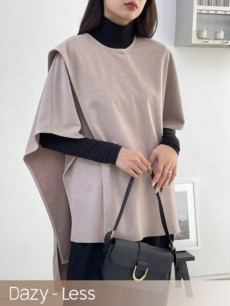 Women's Round Neck Cape Overcoat Women Jacket,Fall Women Clothes