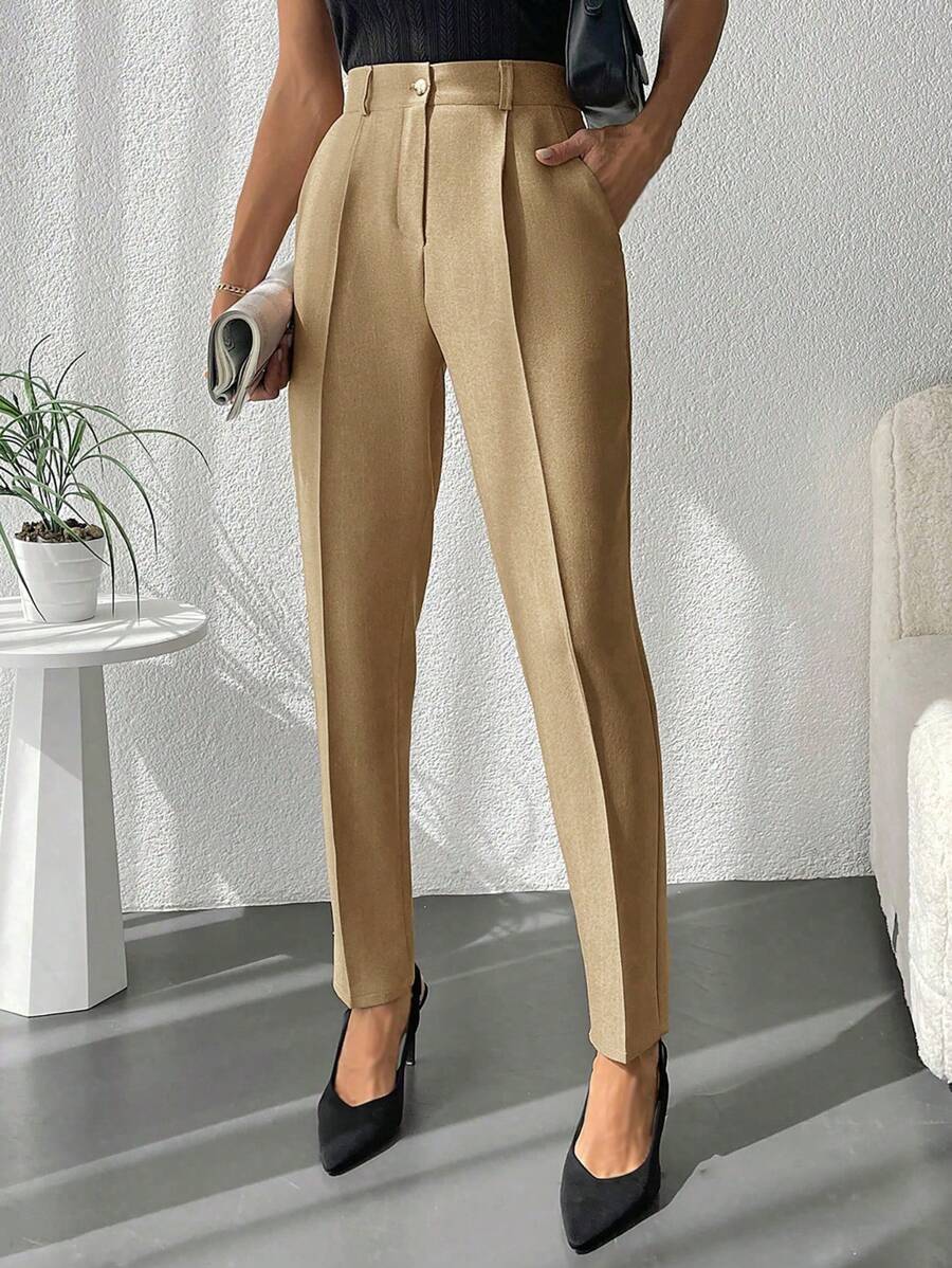 EURMUSE Slant Pocket Pants - Apricot - View 1