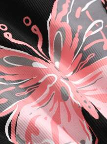 DAZY Women's Butterfly Printed Crew Neck T-Shirt - Black - View 8