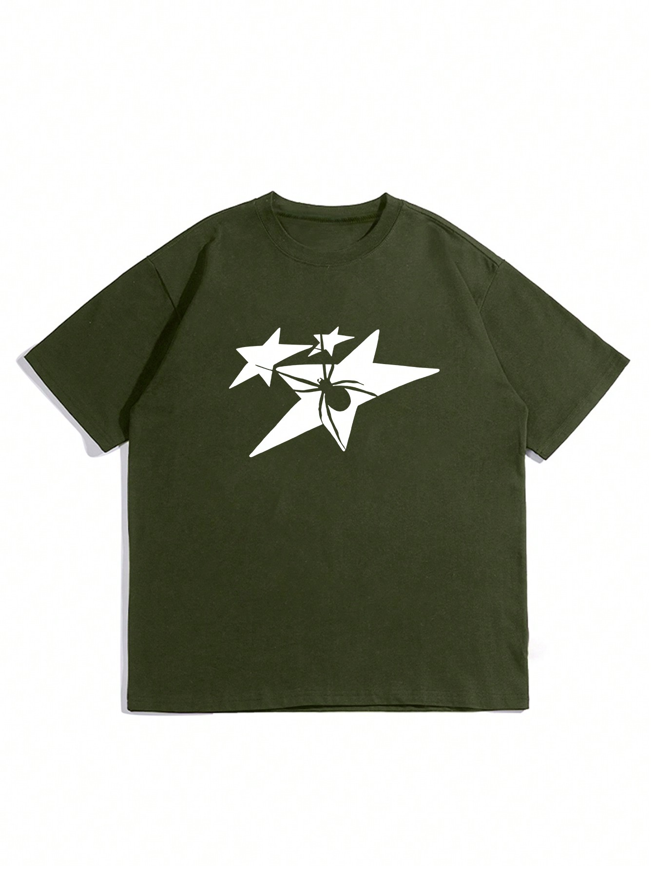 Men's Casual Minimalist 5-Pointed Star Print Round Neck T-Shirt