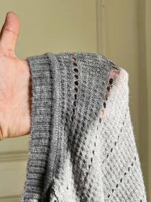 SHEIN EZwear Women's Oversized Round Neck Babydoll Sweater - Grey - View 7