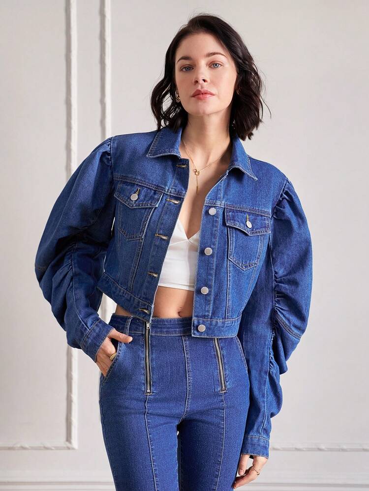 Veste Avec Grande Manche Winter Casual Blue