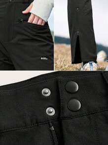 In My Nature Solid Color Flare Leg Outdoor Pants - Black - View 7