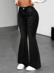 Jeanoix Jeans De Campana Ajustados Para Mujer - Negro - Ver 1