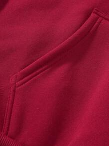 Manfinity LEGND Men's Simple Hooded Sweatshirt With Print - Burgundy - View 6