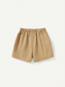 Baby Boy's Gentleman Style Peter Pan Collar Short Sleeve Shirt And Casual Shorts Set
