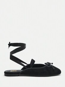 SHEIN Quý cô Đúng mốt Giày phẳng - màu đen - Xem 2