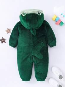 SHEIN Pluszowa piżama z zamkiem dla niemowląt i małych dzieci w stylu rekina, jesień/zima - Wielokolorowe - Zobacz 2