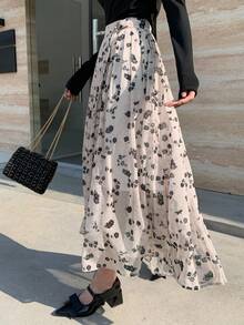 DAZY Của phụ nữ In hoa A-line Giữa chiều dài Chân váy dài - Nhiều màu - Xem 5