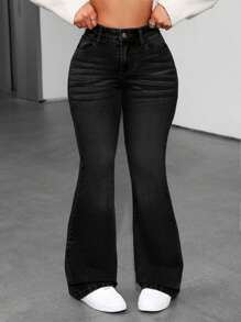 Jeanoix Jeans De Campana Ajustados Para Mujer - Negro - Ver 5