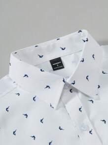 Calvornis Men's Printed Short Sleeve Shirt - White - View 4
