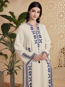 Al Najma 女裝幾何印花流蘇裝飾連衣裙 - 彩色 - 查看 5