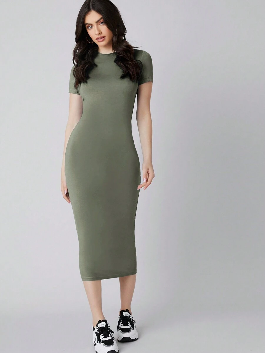 Mulvari Vestido ajustado de manga corta