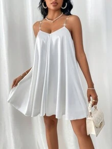 Firerie HEN PARTY Rhinestone Strap Cami Dress - White - View 2