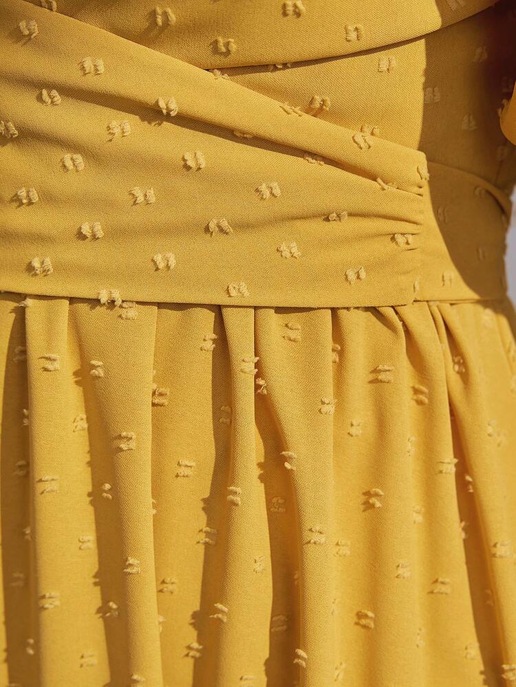 Women's Lantern Sleeve Arabian Style Dress With Waistband Long Evening Dresses