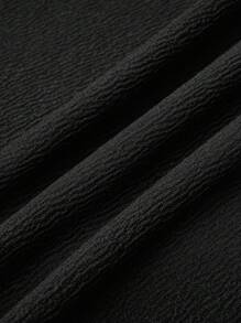 DreamSkyne Plus Size Women's Solid Color Half-Length Umbrella Skirt Flare Skirtblack Skirt Womenblack Skirt - Black - View 5