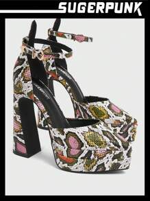 Giày Nữ Thời Trang Sugerpunk In Hình Động Vật & Quai Cổ Chân, Giày Cao Gót - Nhiều màu - Xem 9