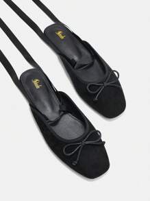 SHEIN Quý cô Đúng mốt Giày phẳng - màu đen - Xem 3