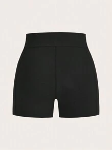 SHEIN EZwear Women's Knitted Cross Elastic High Waistband Short Leggings Booty Shorts - Multicolor - View 9