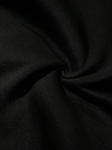 男士加大码标语印花卫衣 - 黑色 - 查看 3