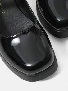 SheIn MOD 女士纯色高跟鞋度假鞋夏季促销圣诞女巫秋季新年假期 - 黑色 - 查看 4