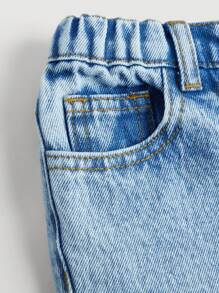 SHEIN Jeans droits avec ourlet effiloché et fente pour filles (jeune fille) mode Y2K