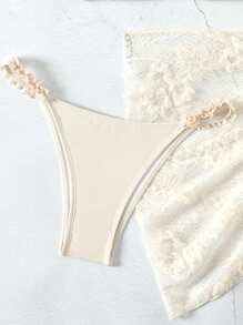 Swim Mod Conjunto de bikini de mujer con encaje bordado y tirantes de espagueti, conjunto de bikini, traje de baño de playa, traje de baño para festival de música de verano, playa de verano