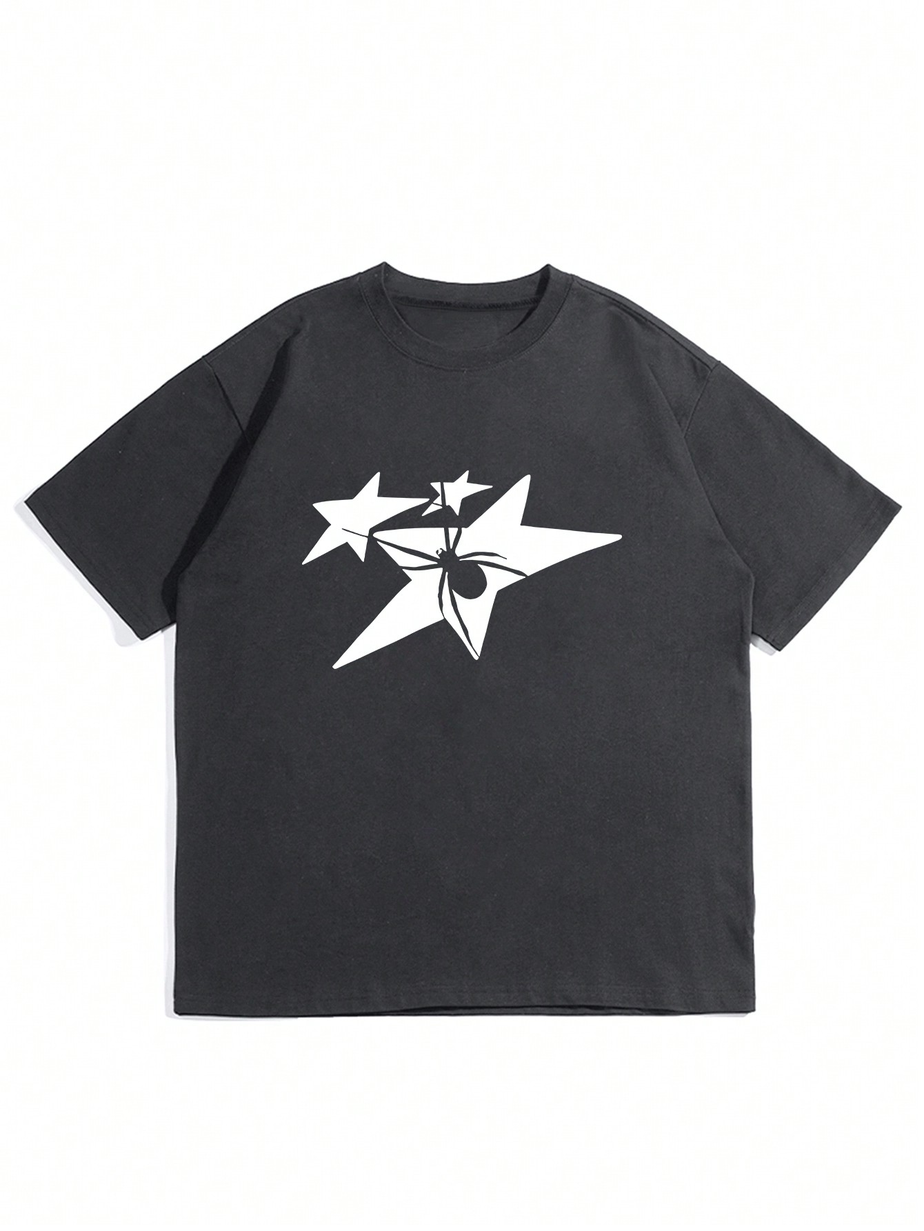 Men's Casual Minimalist Five-Pointed Star Graphic Round Neck T-Shirt