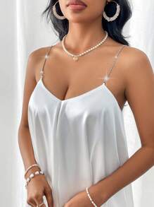 Firerie HEN PARTY Rhinestone Strap Cami Dress - White - View 6