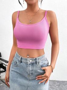 SHEIN Essnce 3pcs/Set Women's Casual  Solid Color Versatile Camisole Tank Top - Multicolor - View 6