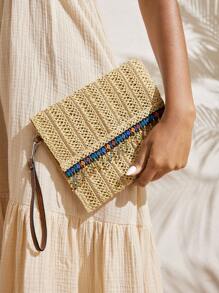 SHEIN VCAY Ladies' Beige Square Clutch Bag - Beige - View 1