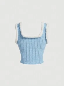 SHEIN MOD 컬러 블록 패치워크 탱크 탑 - 블루 - 보기 2