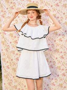 SHEIN MOD Women's Color Contrast Asymmetrical Layered Dress