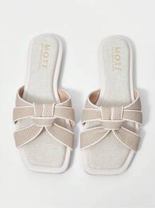 MOTF PREMIUM WOMEN'S COMFORTABLE SQUARE-TOE FLAT SANDALS VACATION SHOES, FOR SUMMER NEW YEAR HOLIDAY, SPRING SHOES SPRING BREAK EASTER