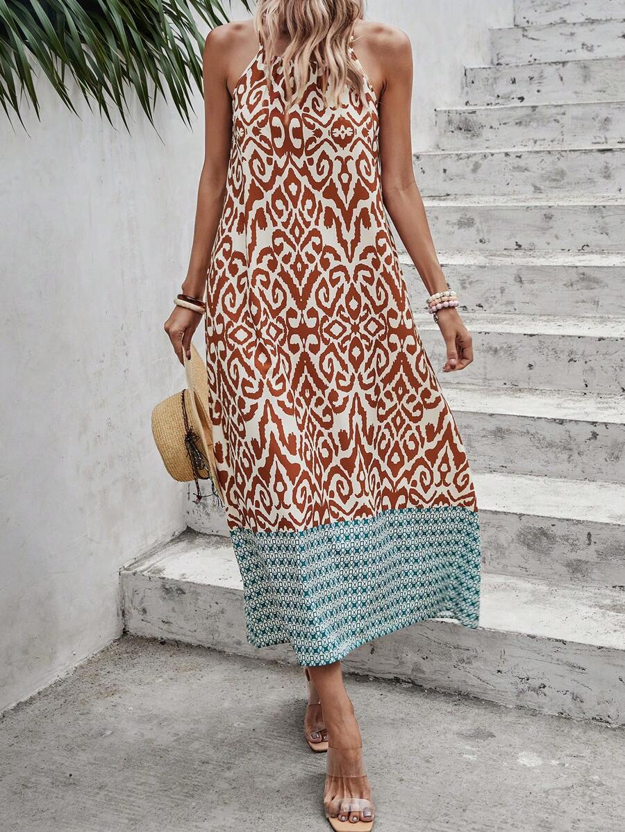 SHEIN Holidaya Allover Print Cami Dress - Multicolor - View 1