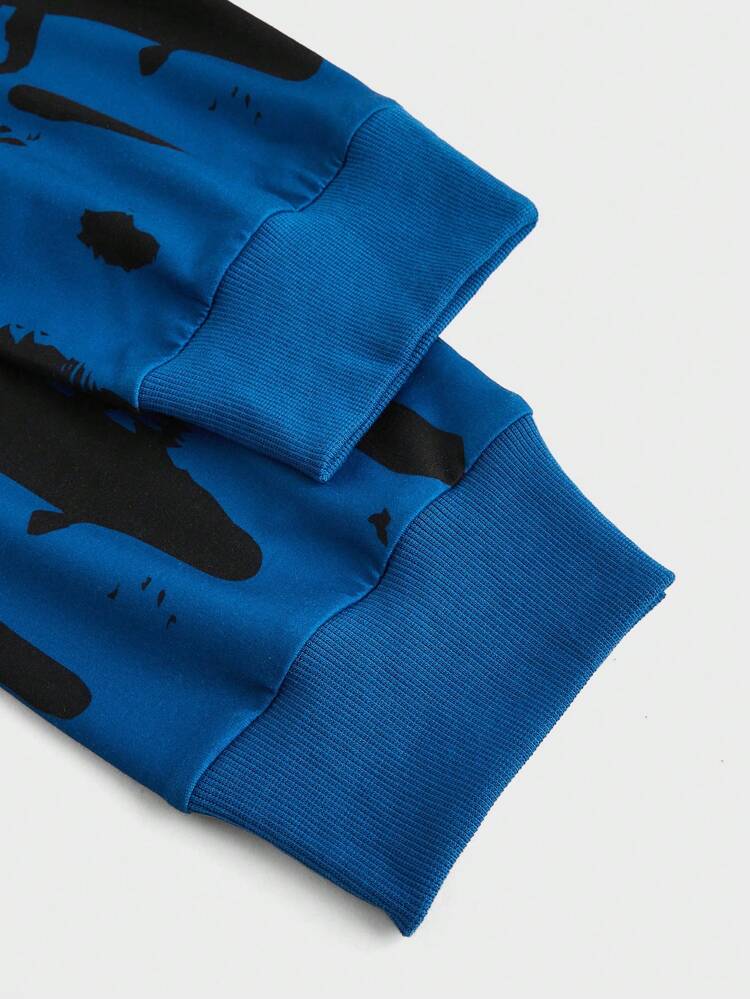 Men's Plus Size Hooded Sweatshirt With Cross Design